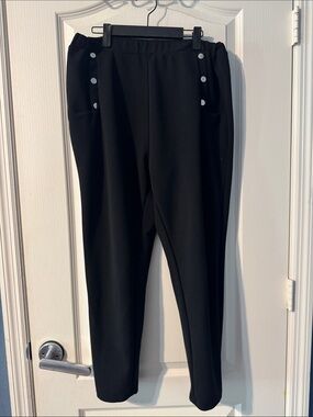 SHEIN Black High-Waist Button Pocket Pants